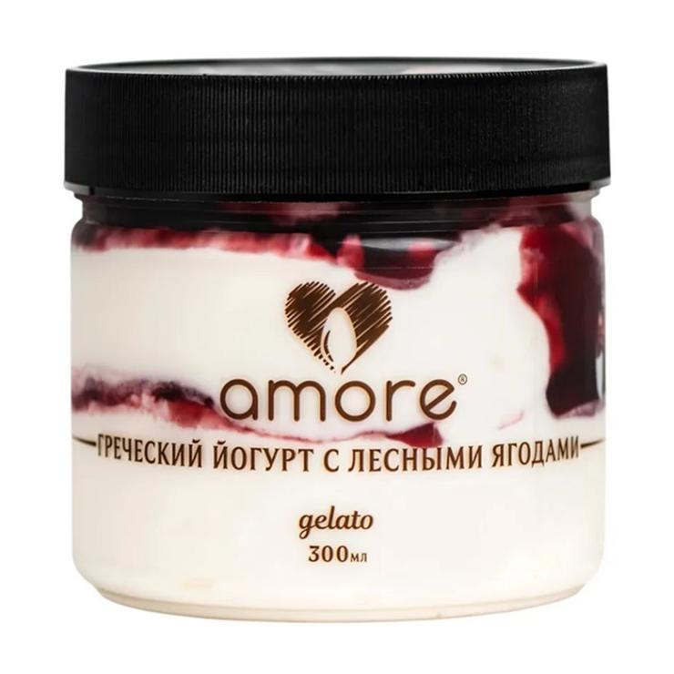 Мороженое пломбир Amore греческий йогурт и лесные ягоды 250 гр., пластиковый стакан