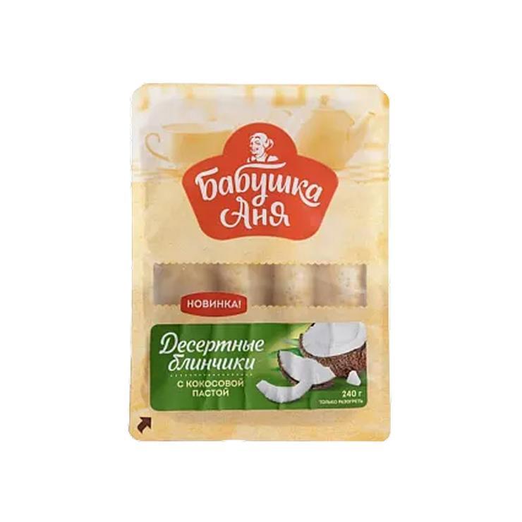 Блинчики Бабушка Аня с кокосовой пастой 240 гр., подложка