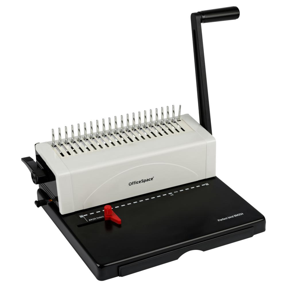 Брошюровщик OfficeSpace BM254 Perfect bind для пластиковых пружин пробивает 25 листов сшивает 500 листов., картон