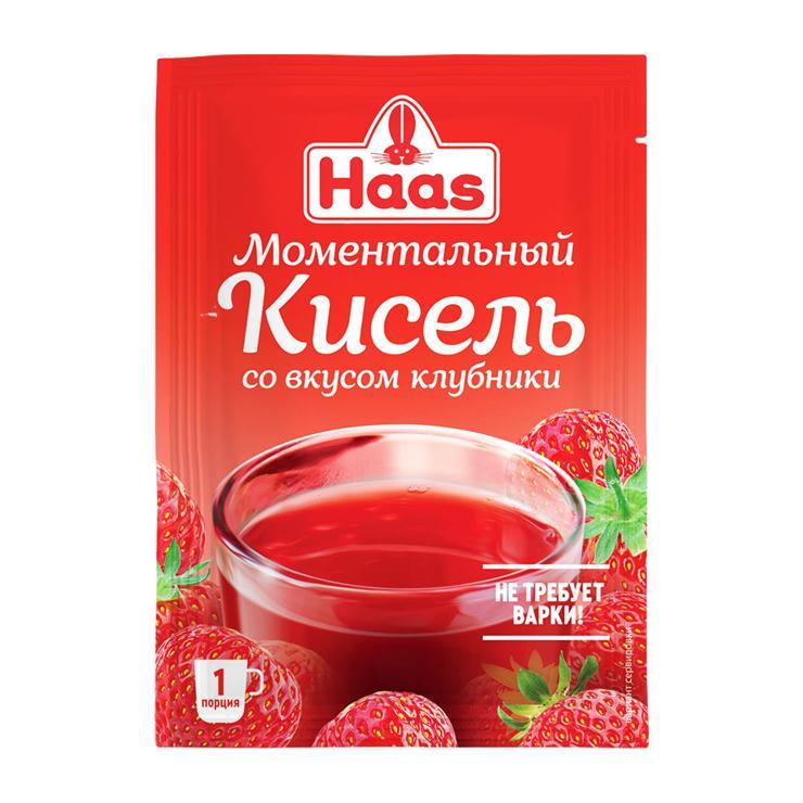 Кисель Haas клубничный моментальный 30 гр., саше