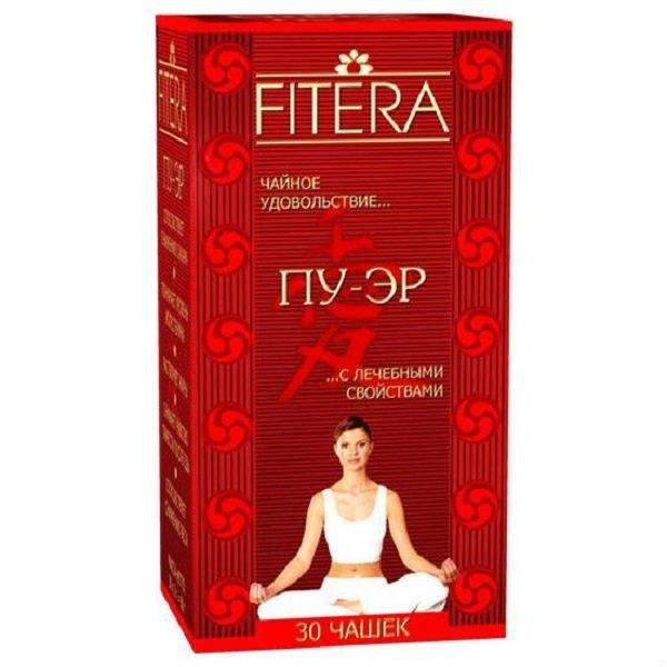 Фиточай Fitera Пу-Эр с лечебными свойствами, 30 пакетов, 60 гр., картон