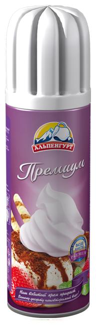 Сливки взбитые 27,5% Альпенгурт Премиум, 250 гр., ПЭТ