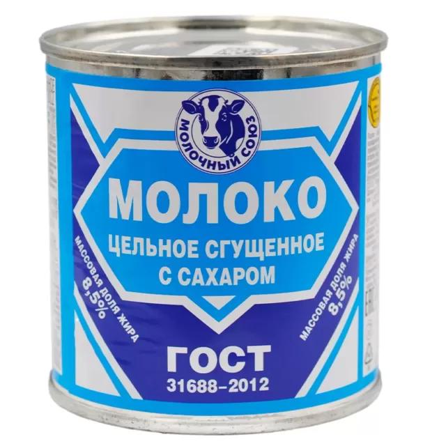 Молоко сгущенное Молочный союз с сахаром ГОСТ Стандарт 370 гр., ж/б