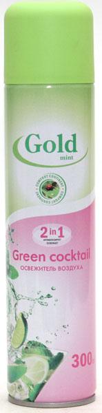 Освежитель воздуха Gold Mint Green cocktail 2 в 1 300 мл., баллон