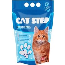 Наполнитель для туалета Cat Step силикагелевый, Cat Step, 3,8 л., флоу-пак