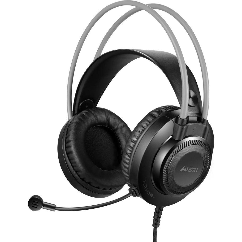 Гарнитура A4TECH Fstyler FH200U, для компьютера, накладные, проводные, серый [fh200u grey]