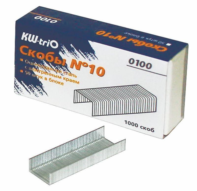 Скобы для степлера KW-Trio № 10 оцинкованные 1000 шт., картон