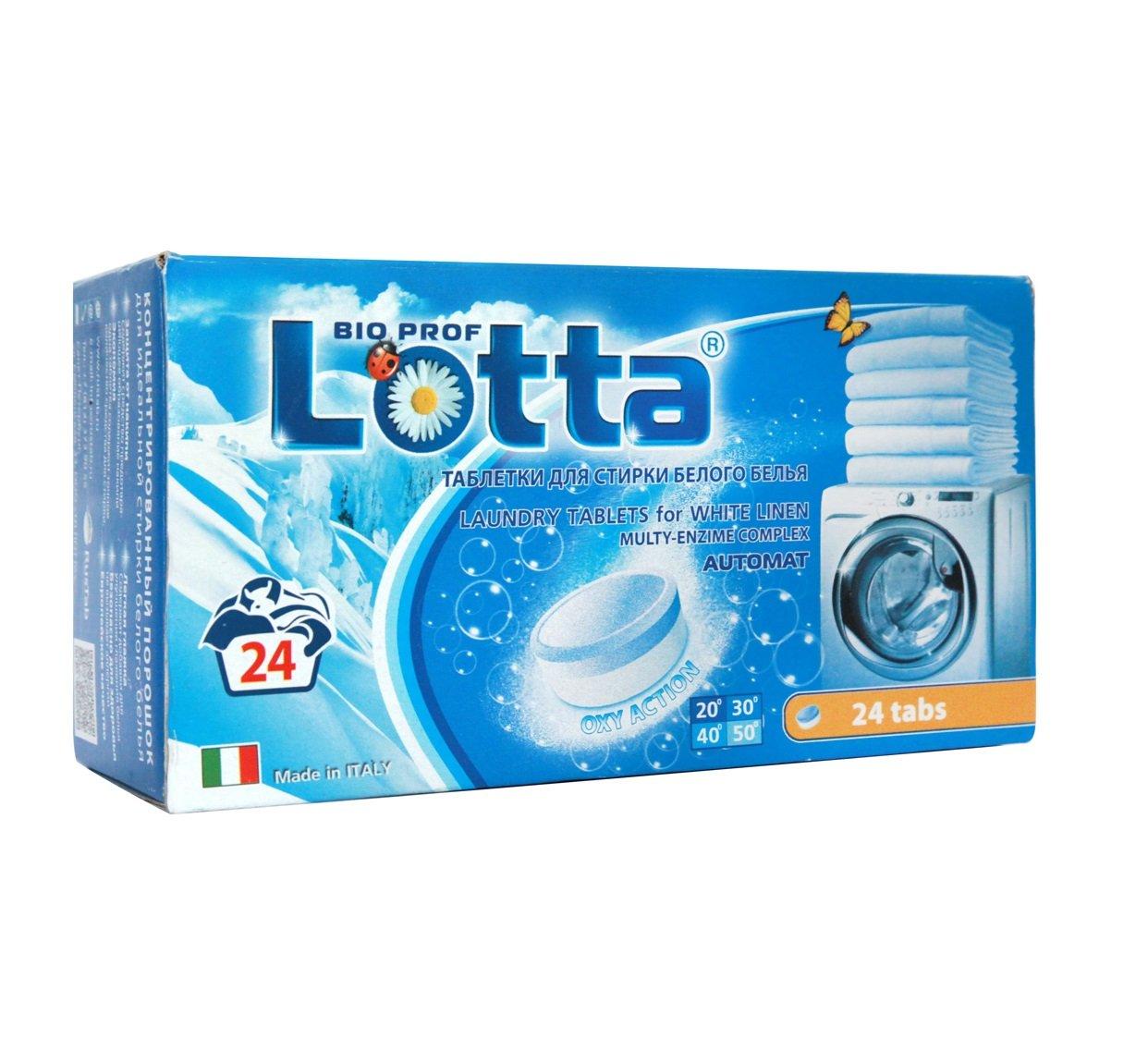 Таблетки для стирки белого белья 24 шт., Lotta, 835 гр., картонная коробка