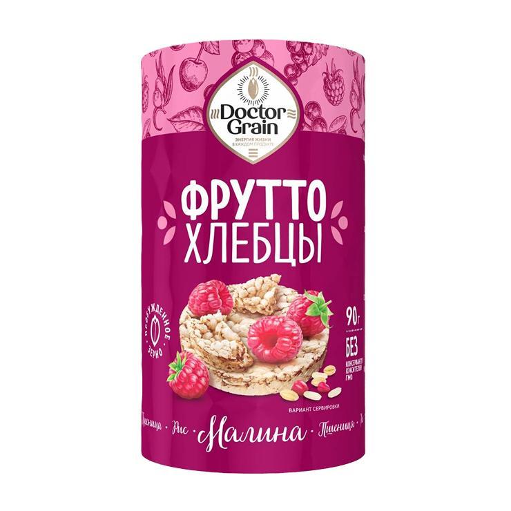 Хлебцы Doctor Grain фрутто круглые с малиной 90 гр., флоу-пак
