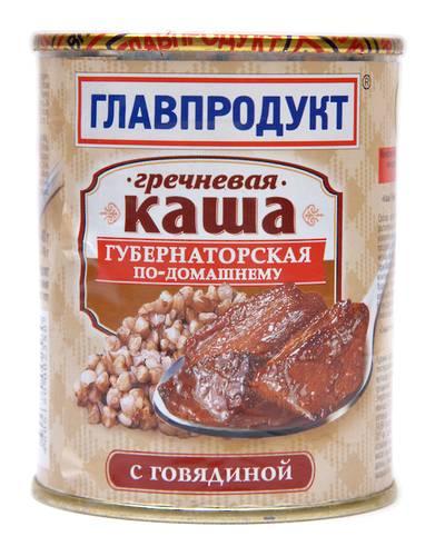 Каша Главпродукт Губернаторская по-домашнему гречневая с говядиной 340 гр., ж/б