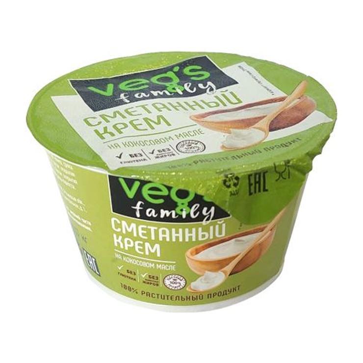 Крем сметанный Veg's family на кокосовом масле 170 гр., пластик
