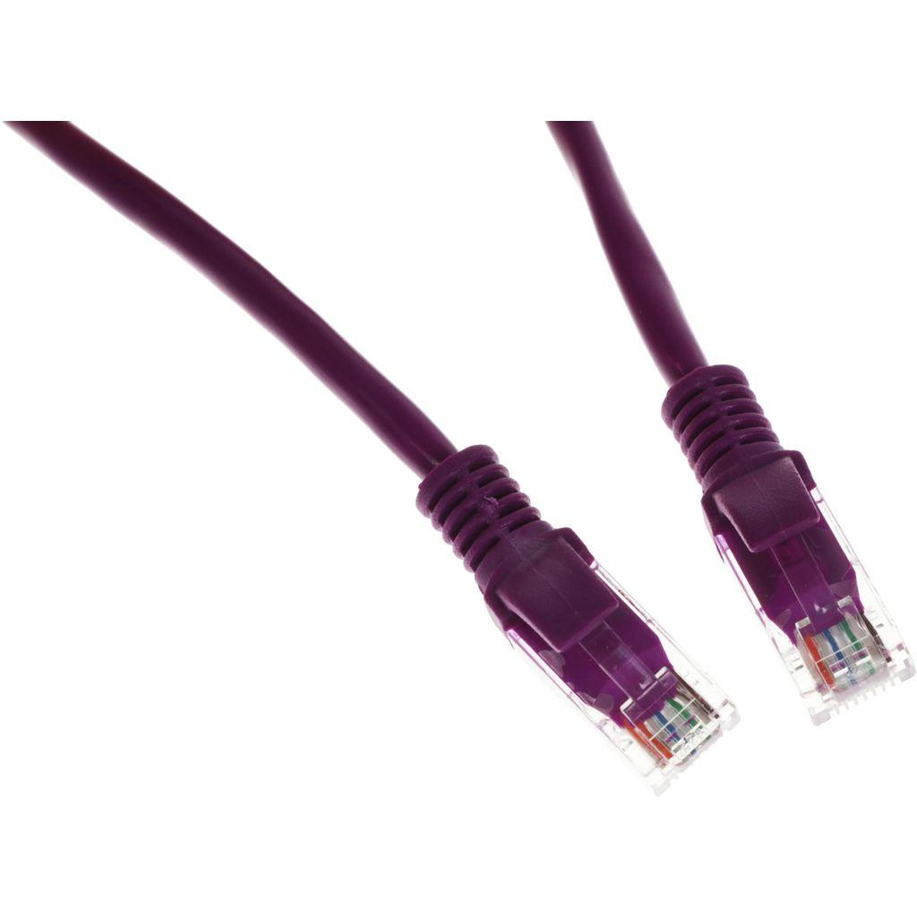 Патч-корд CABLEXPERT PP12-0.5M/V литой (molded), UTP, кат.5E, 0.5м, 4 пары, 26AWG, алюминий омедненный, многожильный, фиолетовый