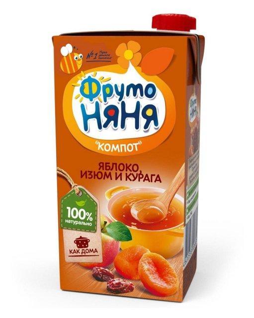 Компот Фруто Няня Из яблок кураги и изюма