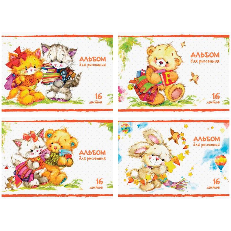 Альбом для рисования 16л., А5, на скрепке ArtSpace Питомцы