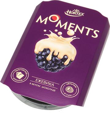Ежевика Hortex, Moments в белом шоколаде Замороженная, 100 гр., флоу-пак