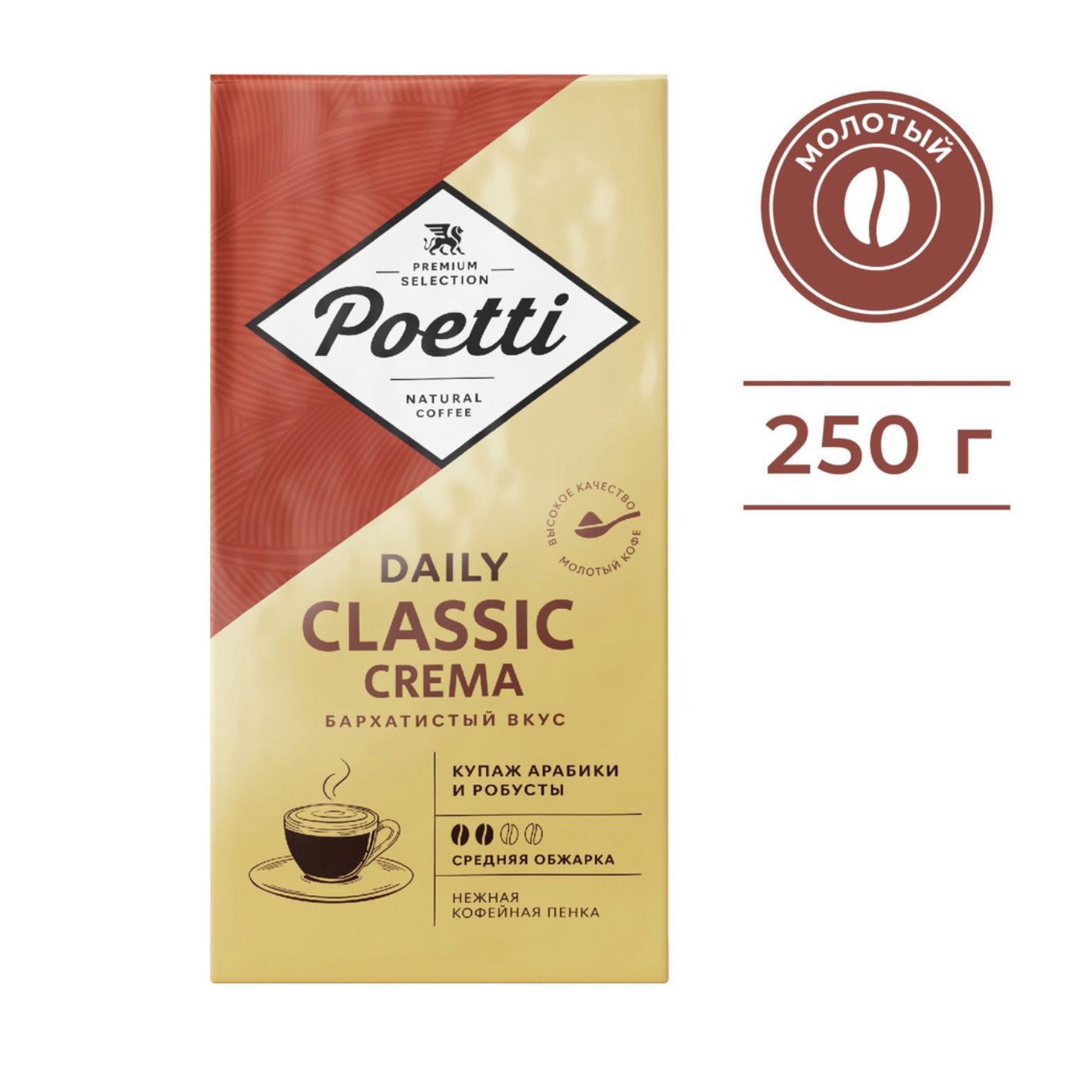 Кофе молотый Poetti Daily Classic Crema 250 гр., обертка