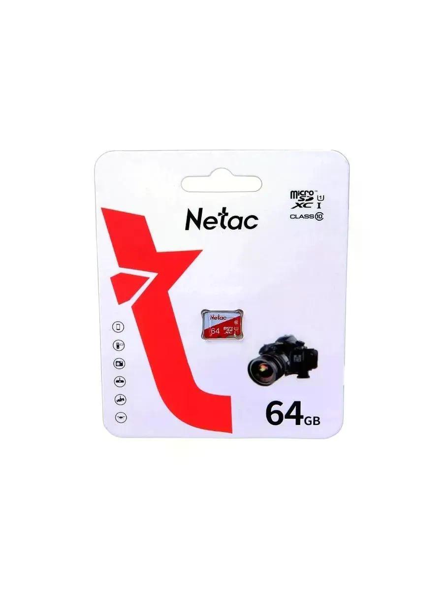 Карта памяти microSDXC UHS-I U1 Netac P500 Eco 64 ГБ, 90 МБ/с, Class 10, NT02P500ECO-064G-S, 1 шт., без адаптера