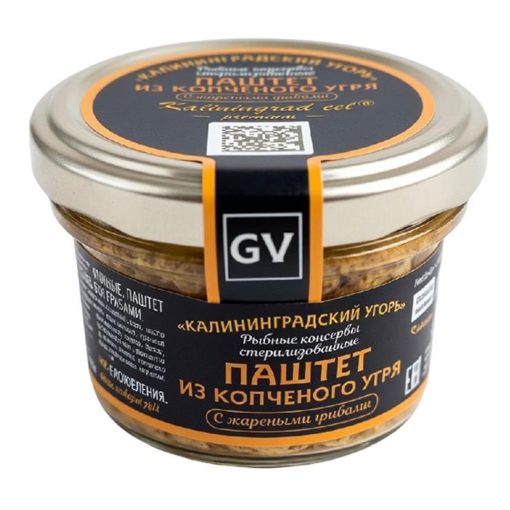Паштет GV Калининградский угорь из копченого угря с жаренными грибами 80 гр., стекло