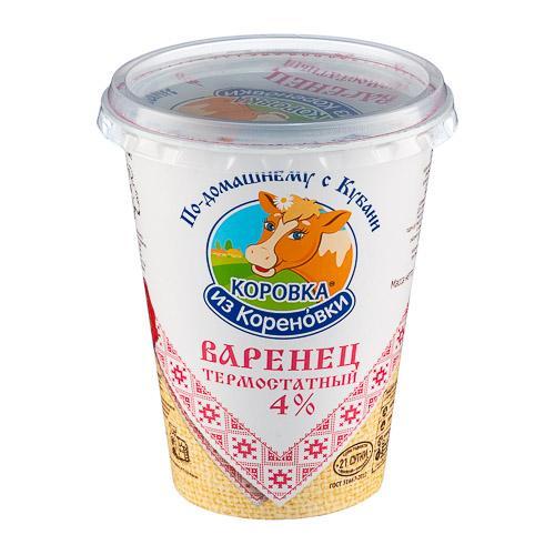 Варенец термостатный 4%, Коровка из Кореновки, 350 гр., стакан