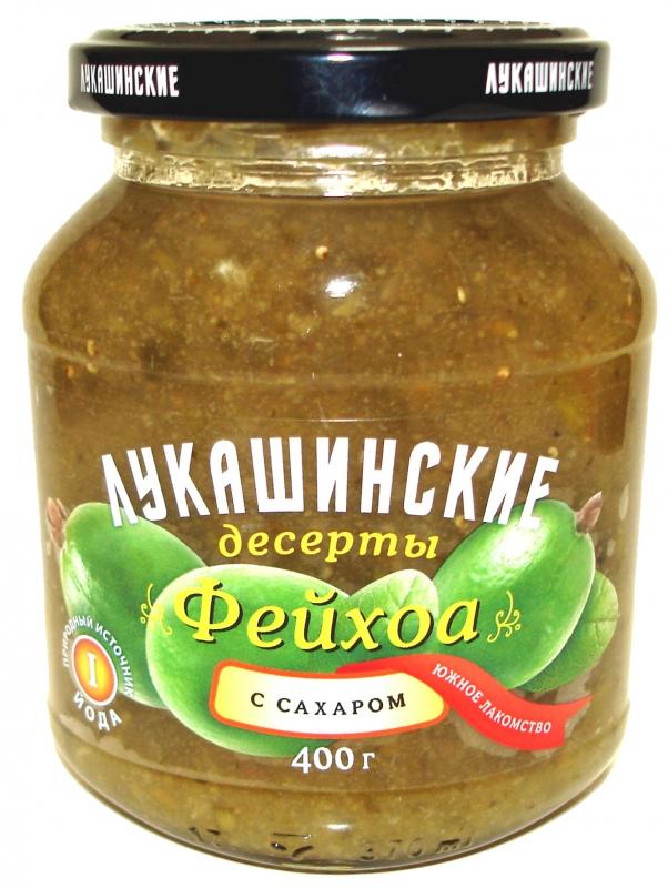 Фейхоа с сахаром Лукашинские десерты, 400 гр., Стекло