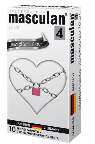 Презервативы Masculan 4 Ultra Safe Black ультрапрочные 10 шт., картон