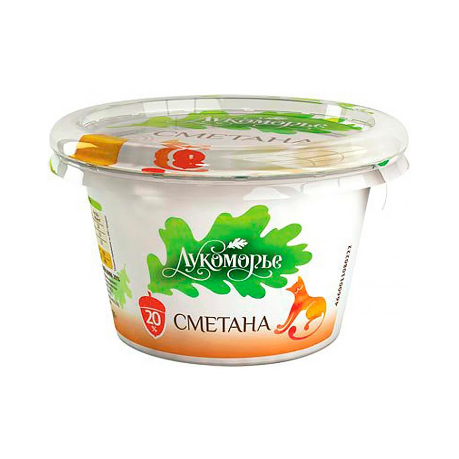 Сметана 15% Гост, Лукоморье, 180 гр., пластиковый стакан