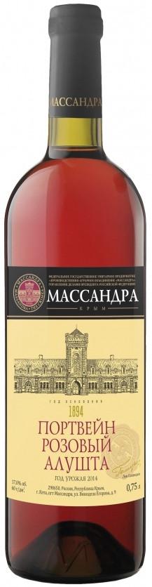 Портвейн Массандра Алушта розовый 17% 750 мл., стекло