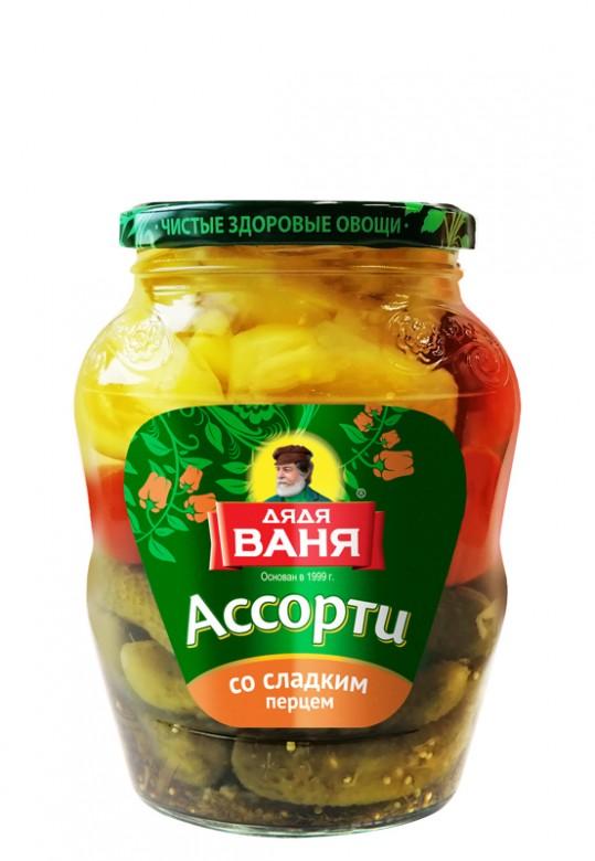Ассорти овощное Дядя Ваня со сладким перцем 680 гр., стекло