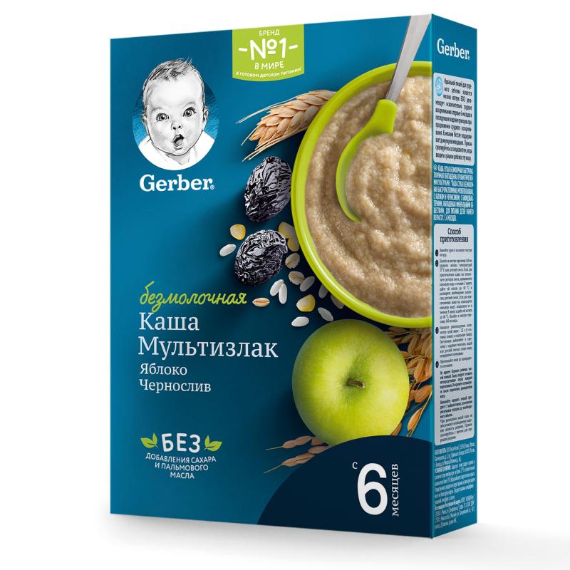 Каша безмолочная Gerber Мультизлак Чернослив Яблоко с 6 мес.