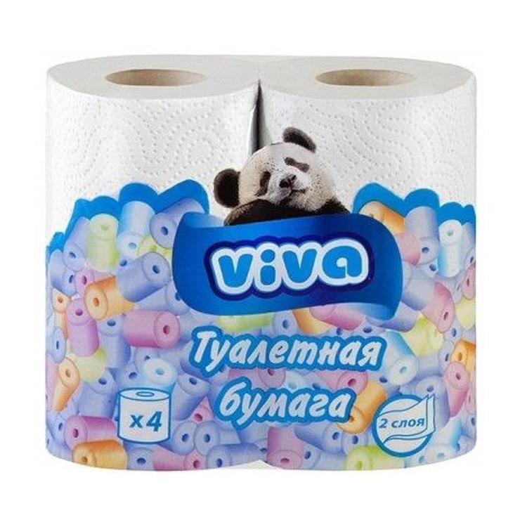 Бумага туалетная VIVA белая 4 шт., пакет