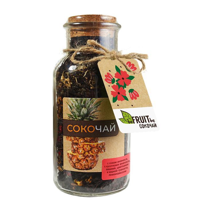Сокочай черный BEFRUIT ананас вишня лемонграсс 130 гр., стекло