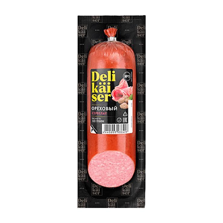 Колбаса Delikaiser Сервелат ореховый варено-копченый 300 гр., вакуум