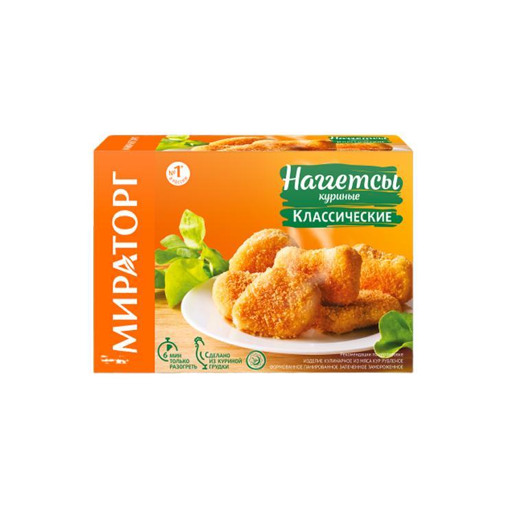 Наггетсы Мираторг куриные классические 250 гр., картон