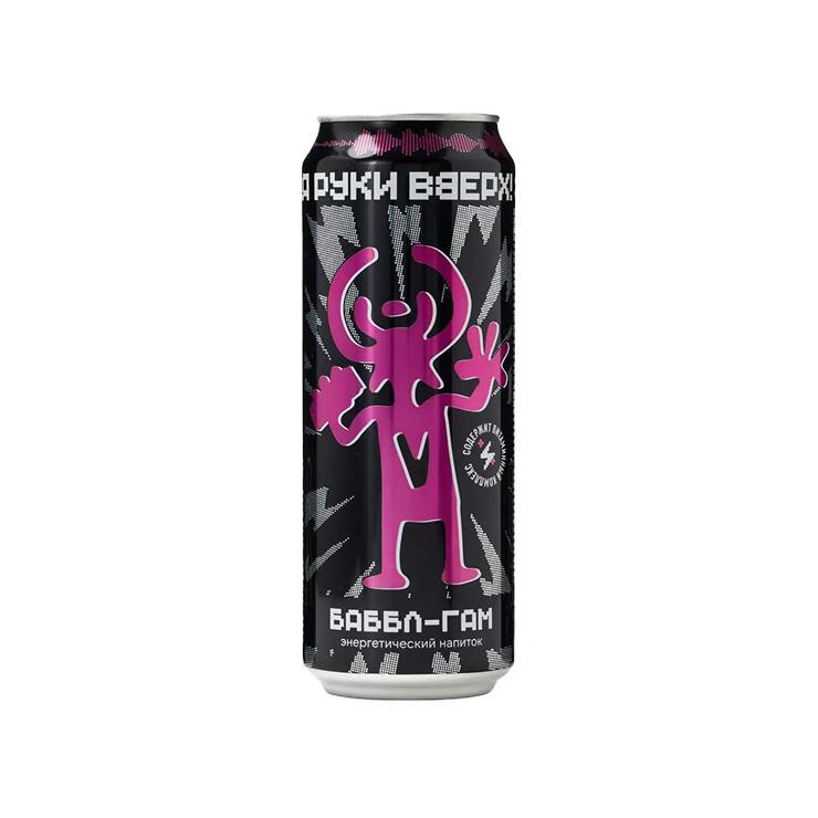 Напиток энергетический Энергия Руки Вверх бабл гам 450 мл., ж/б