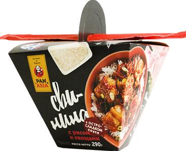 Готовое блюдо Pan Asia Свинина с рисом и овощами в остро-сладком соусе