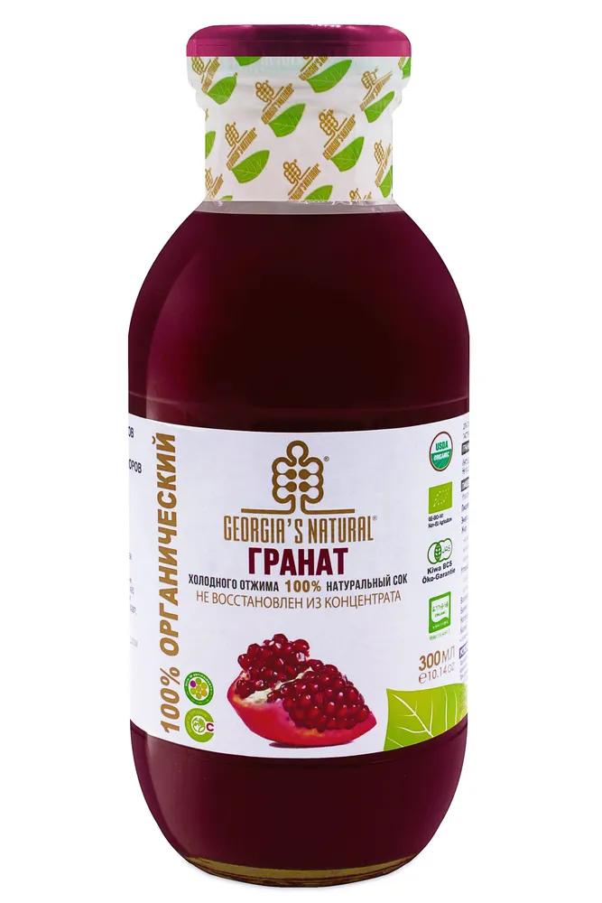 Сок GEORGIA'S NATURAL Organic гранатовый холодного отжима 300 мл., стекло