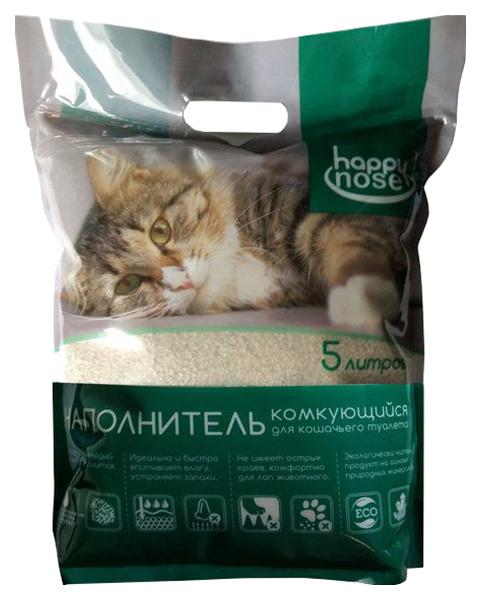Наполнитель Happy Nose Комкующийся глиняный для кошачьих туалетов 5 л., пакет
