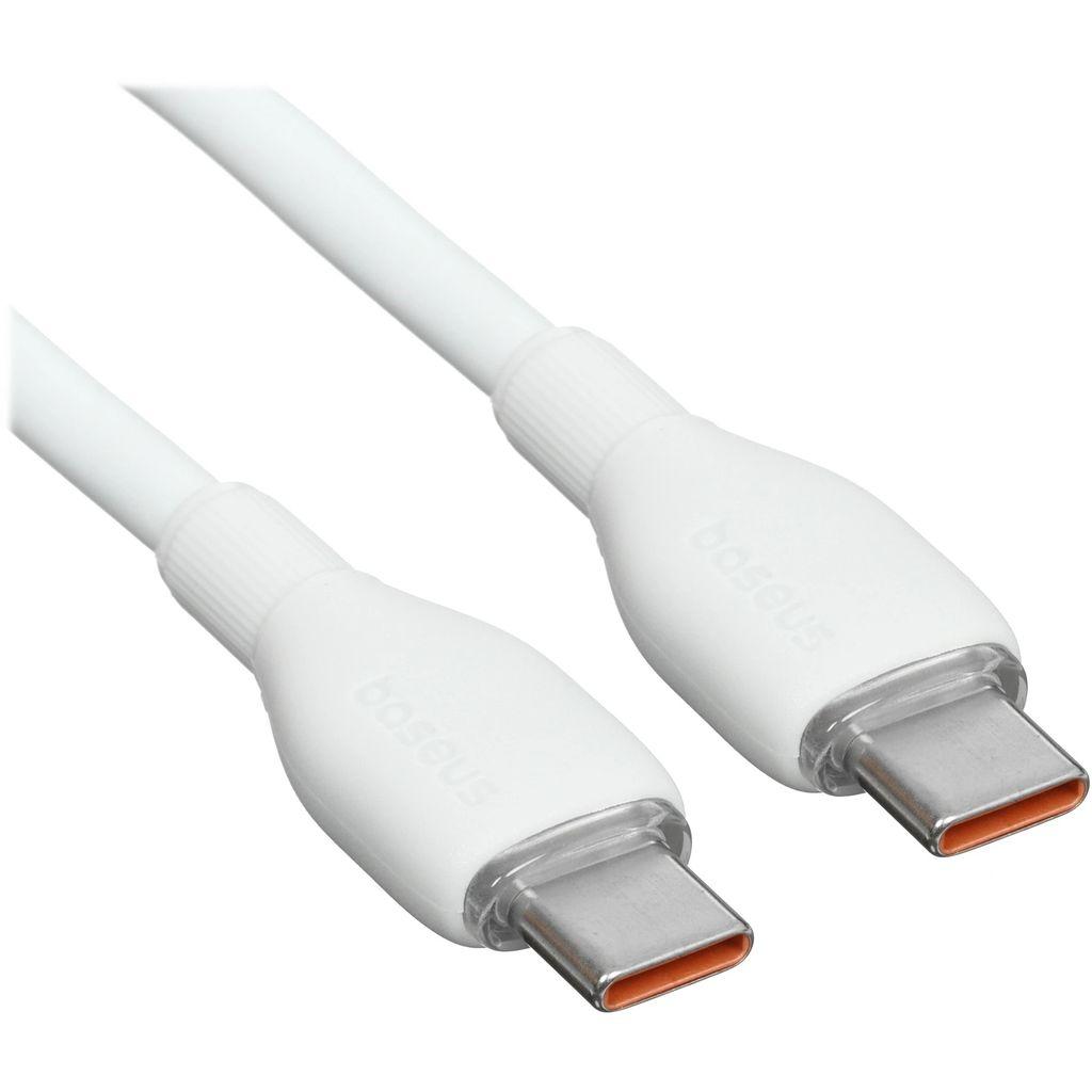 Кабель BASEUS P10355702221-B2, USB Type-C (m) - USB Type-C (m), 2м, 5A, белый