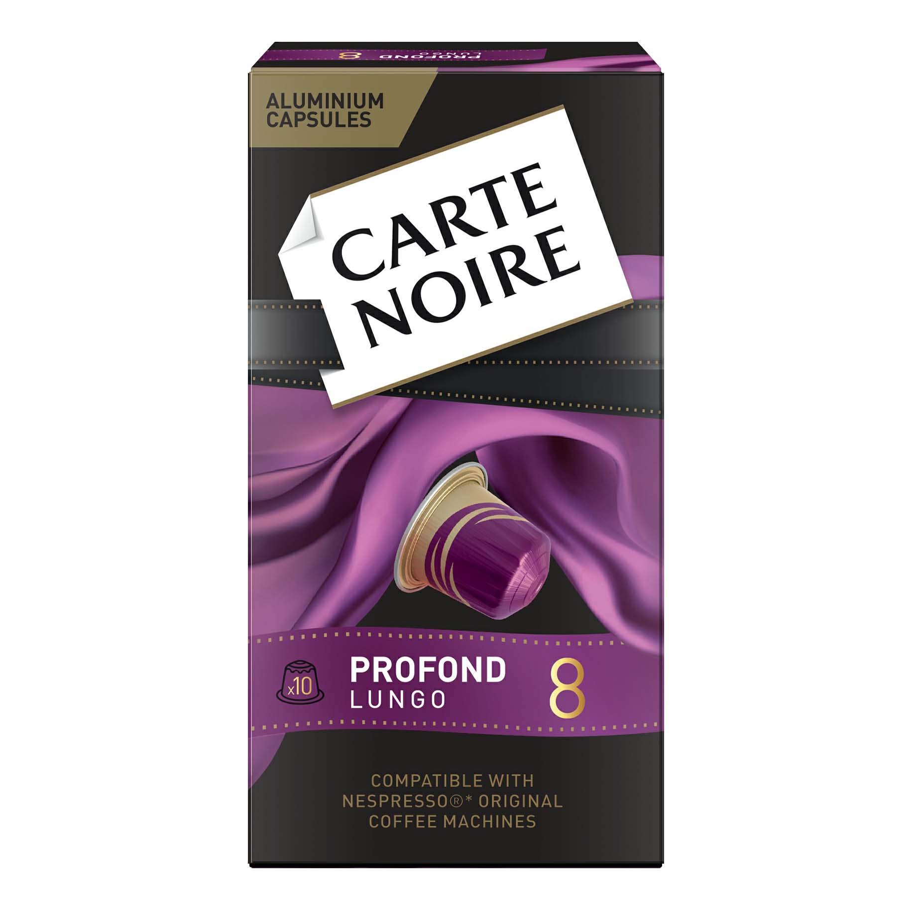 Кофе Carte Noire LUNGO PROFOND жареный молотый 10 капсула 52 гр., картон