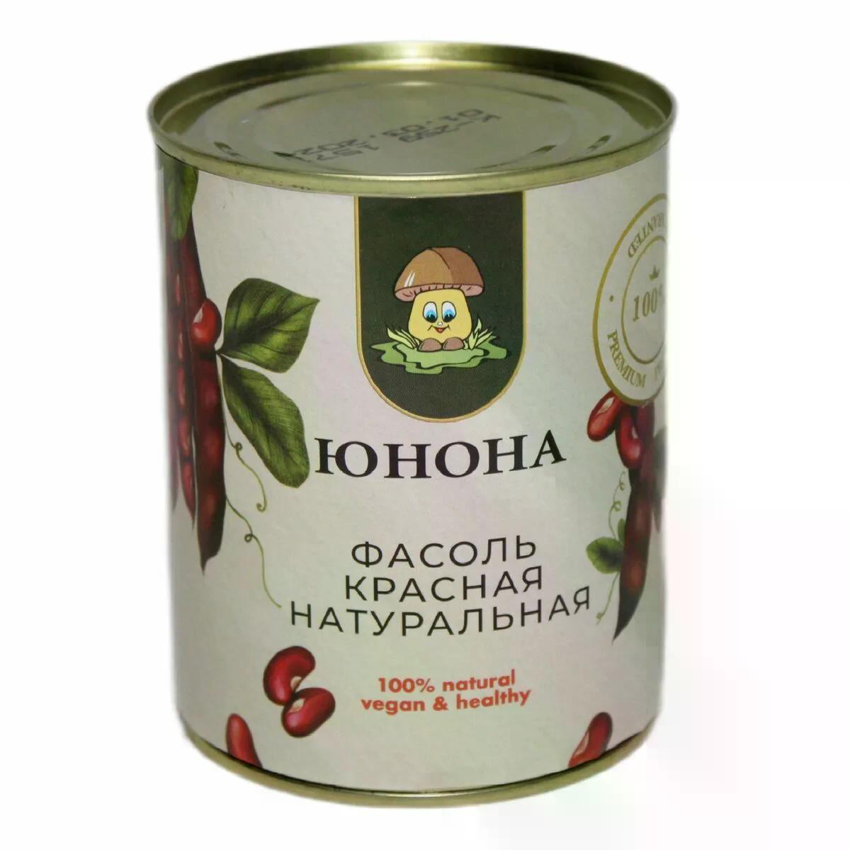 Фасоль Юнона красная натуральная 360 гр., ж/б