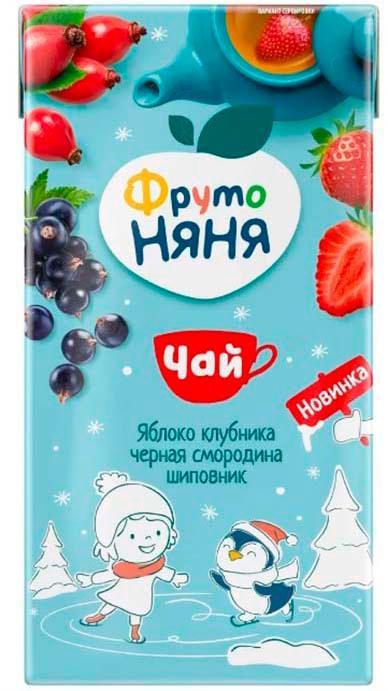 Чай фруктово-травяной Фруто Няня из яблок, клубники и черной смородины с шиповником 500 мл., тетра-пак