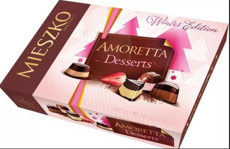 Набор конфет Amoretta Delis Mieszko в темном шоколаде с клубникой и сливочной начинкой 210 гр., картон