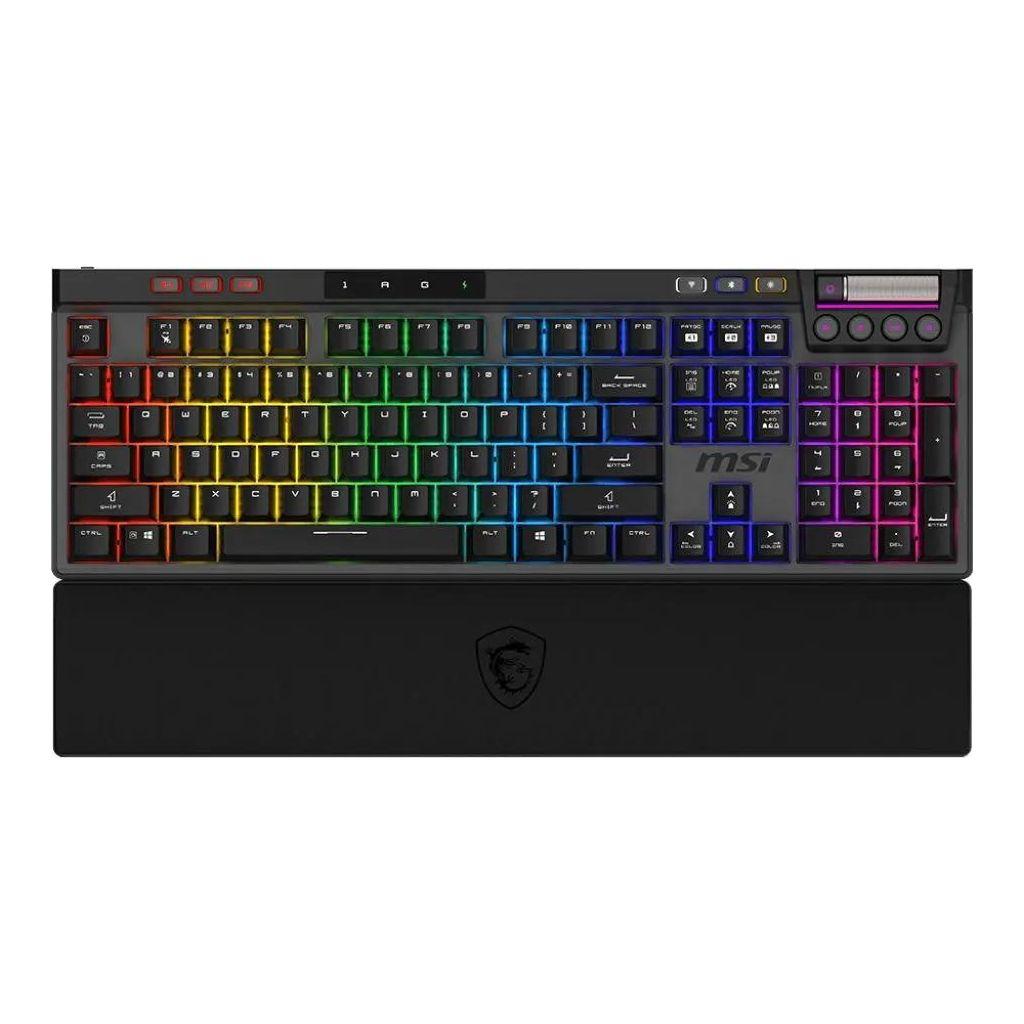 Клавиатура MSI STRIKE Pro W Silent, беспроводная, USB, Bluetooth/Радиоканал, механическая, серый/черный [s11-43ru210-cla]