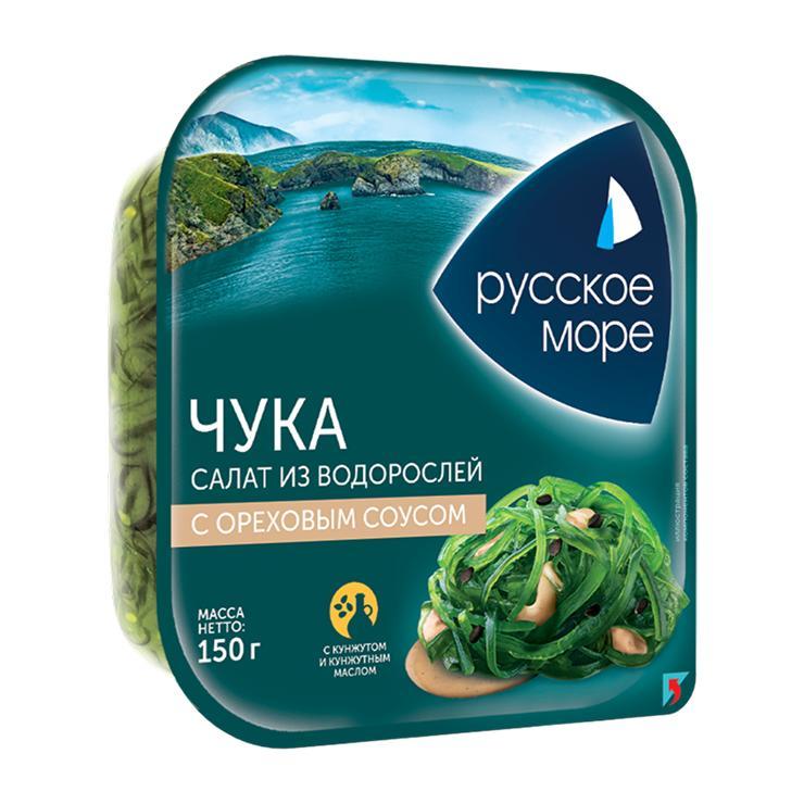 Салат из морских водорослей Русское море Чука с ореховым соусом 150 гр., ж/б