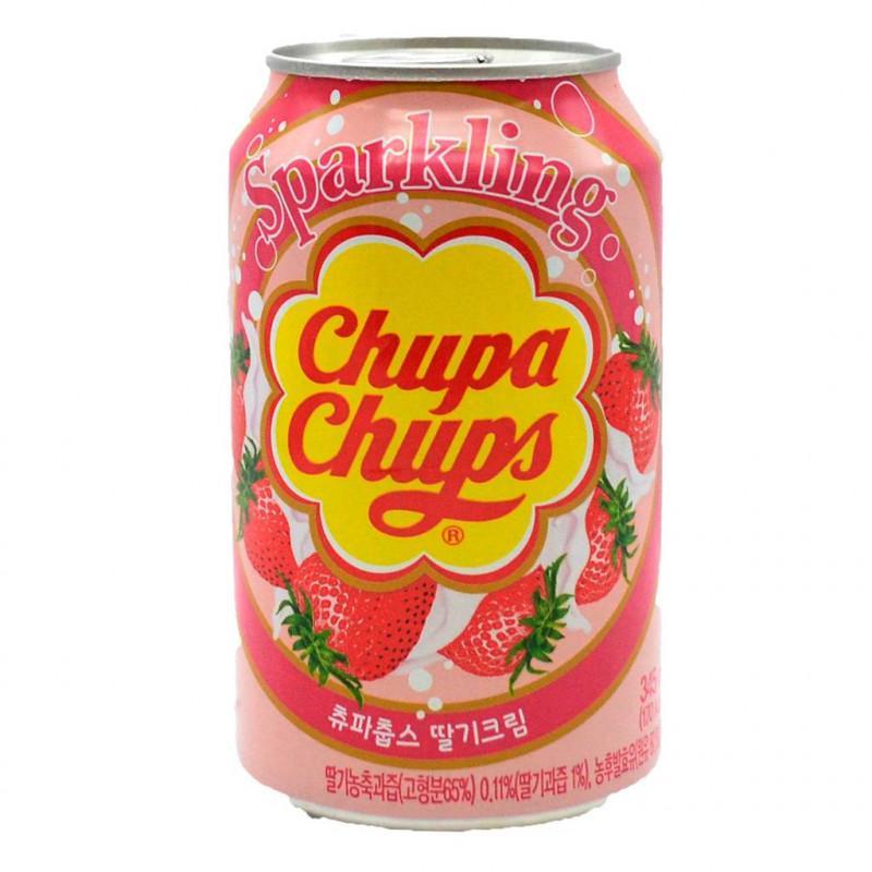 Напиток газированный Chupa Chups клубника Корея 345 мл., ж/б