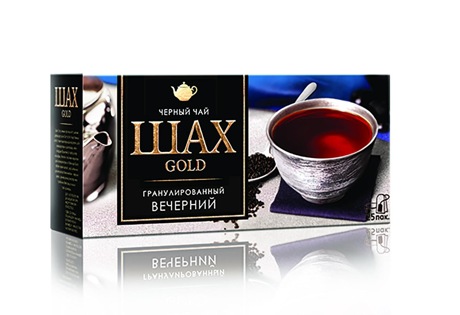 Чай Шах Gold черный вечерний, 25 пакетов, 37,5 гр., картон