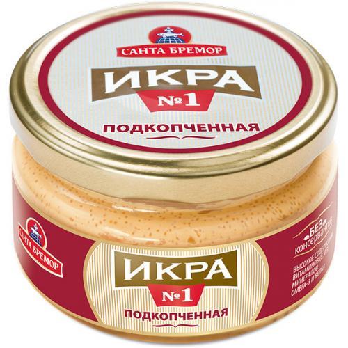 Икра Санта Бремор мойвы деликатесная подкопченная 180 гр., стекло