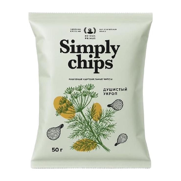 Картофельные чипсы Simply chips Душистый укроп 50 гр., флоу-пак