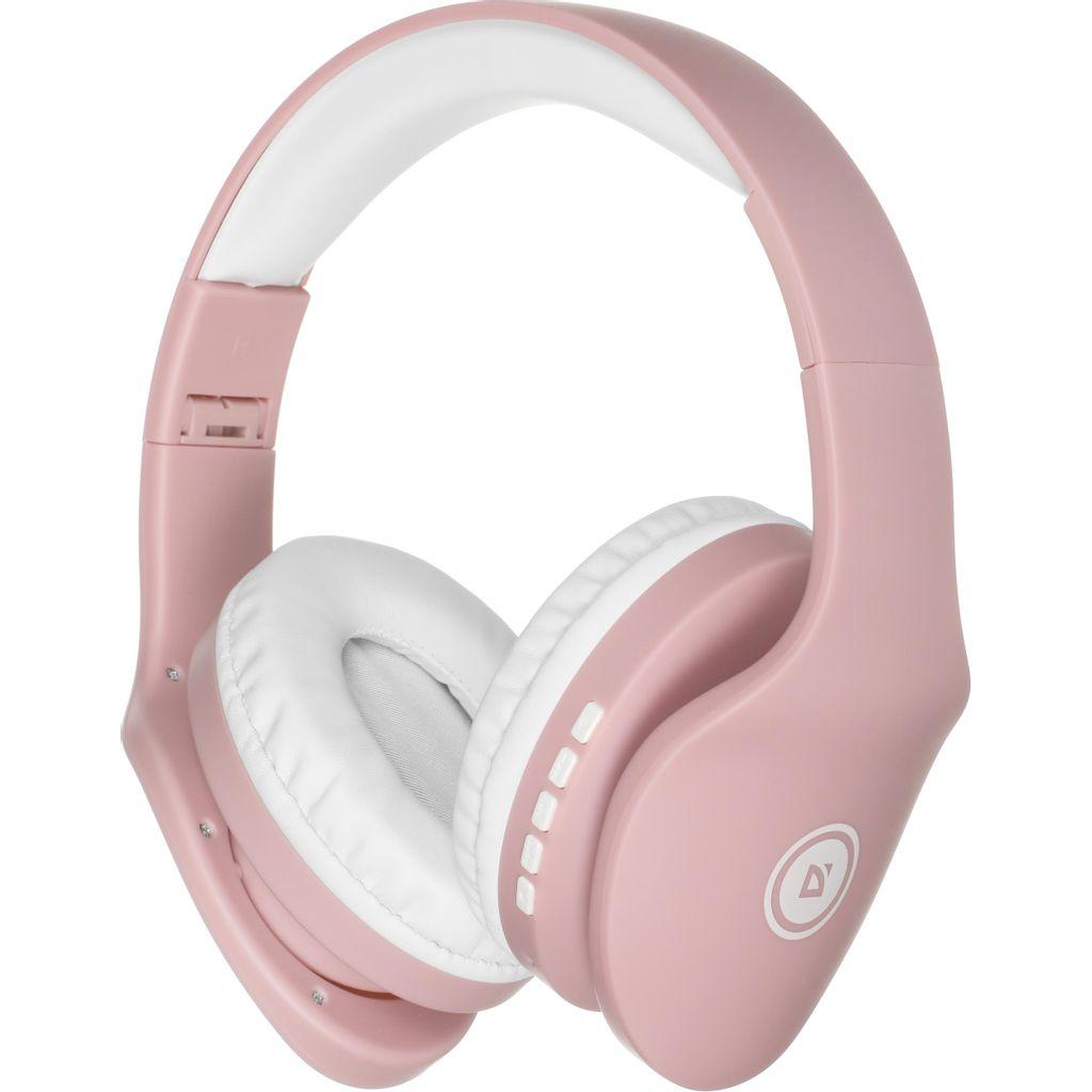 Гарнитура Defender FreeMotion B525, для компьютера, накладные, Bluetooth, розовый / белый [63528]