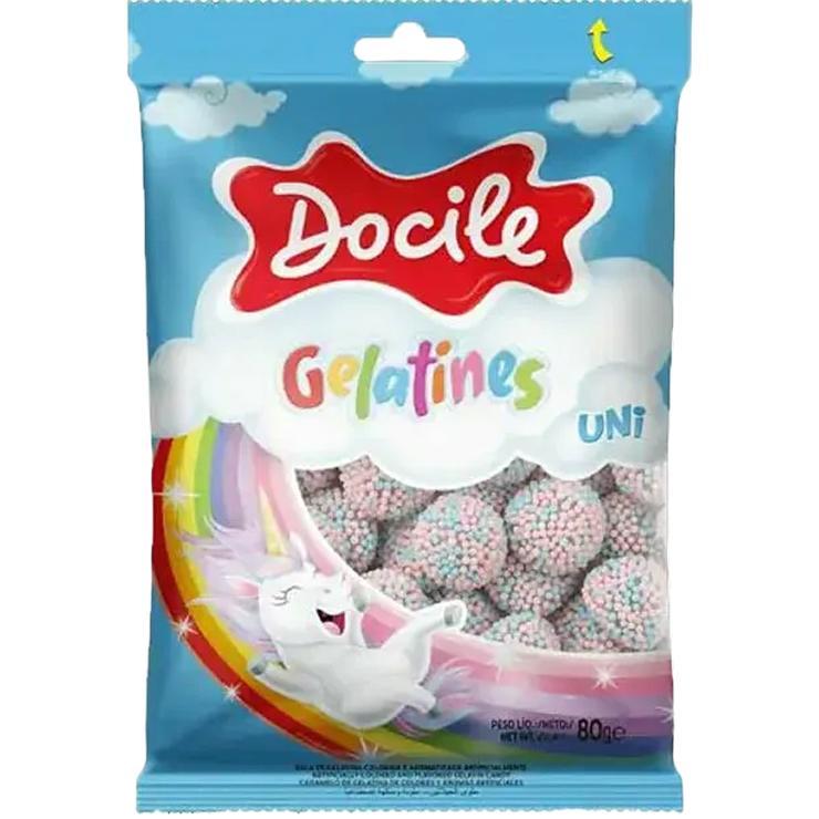 80422 Жев. мармелад DOCILE GELATINES UNI (ЕДИНОРОГ со вк. клубники) 80гр*24